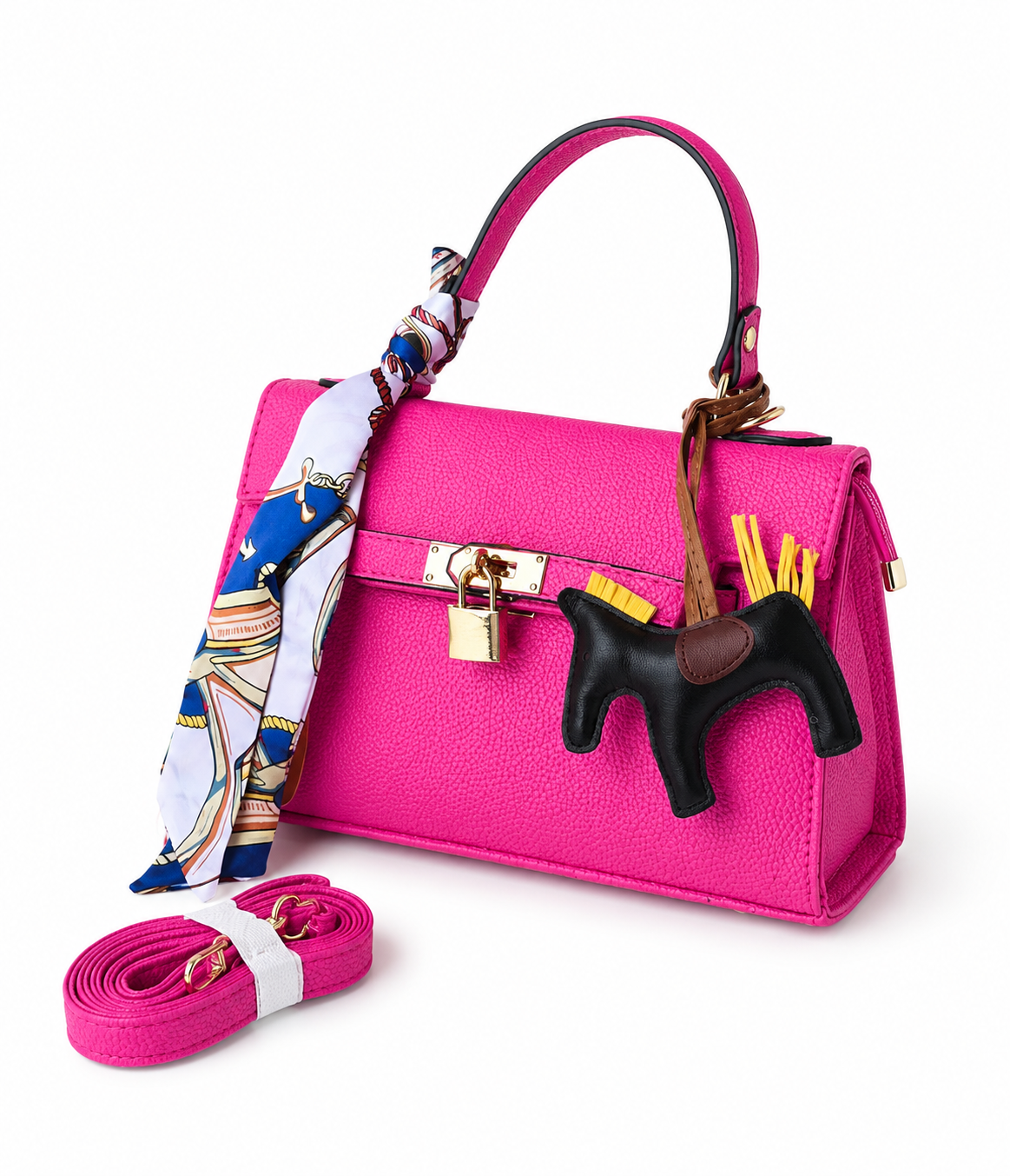 Lock Handbag - Fuchsia Pink