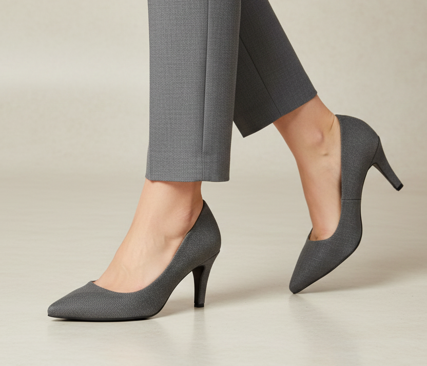 Grey Jeans Executive Heels -7cm