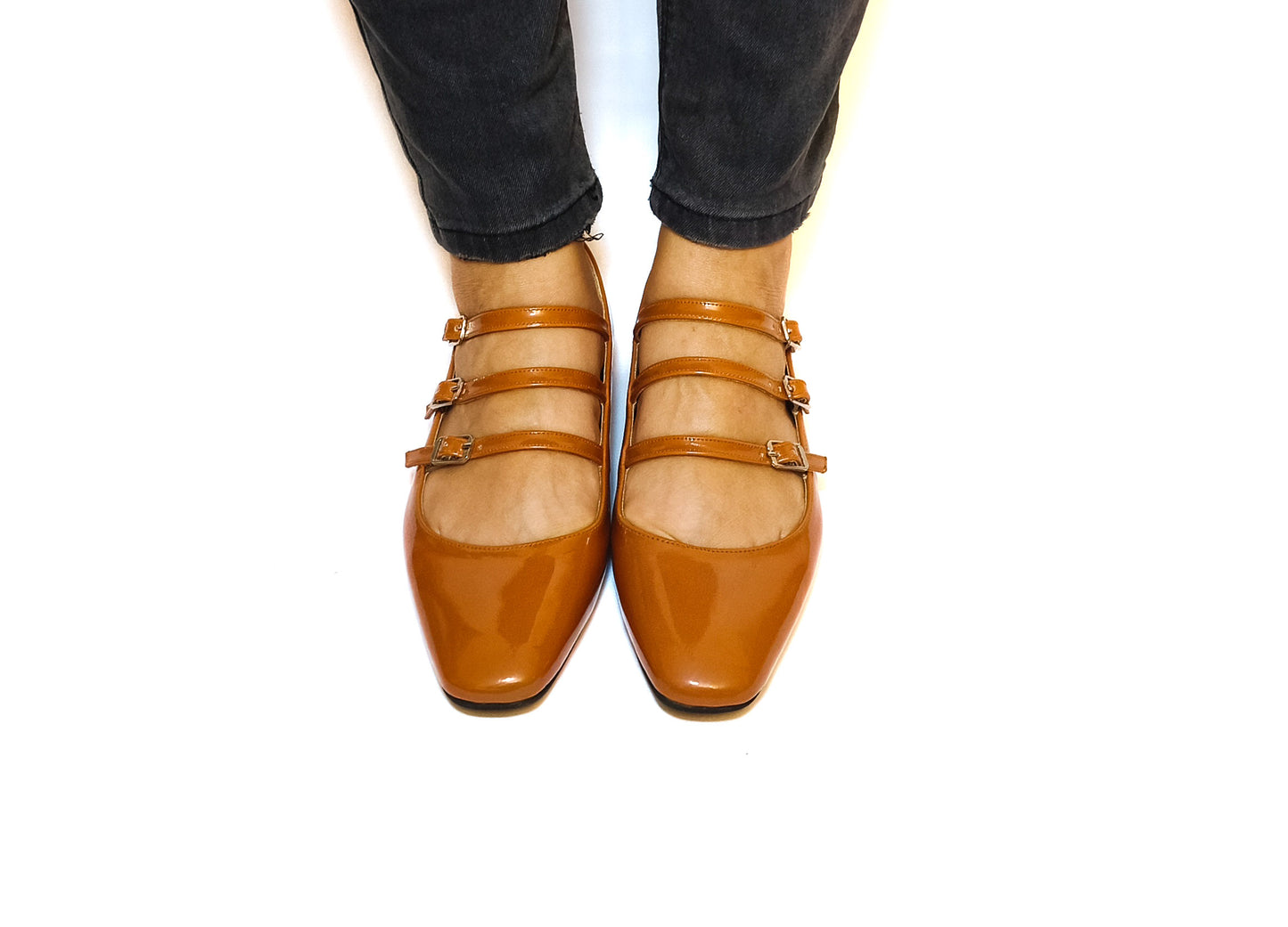 Havana Brown 3 Straps Flats