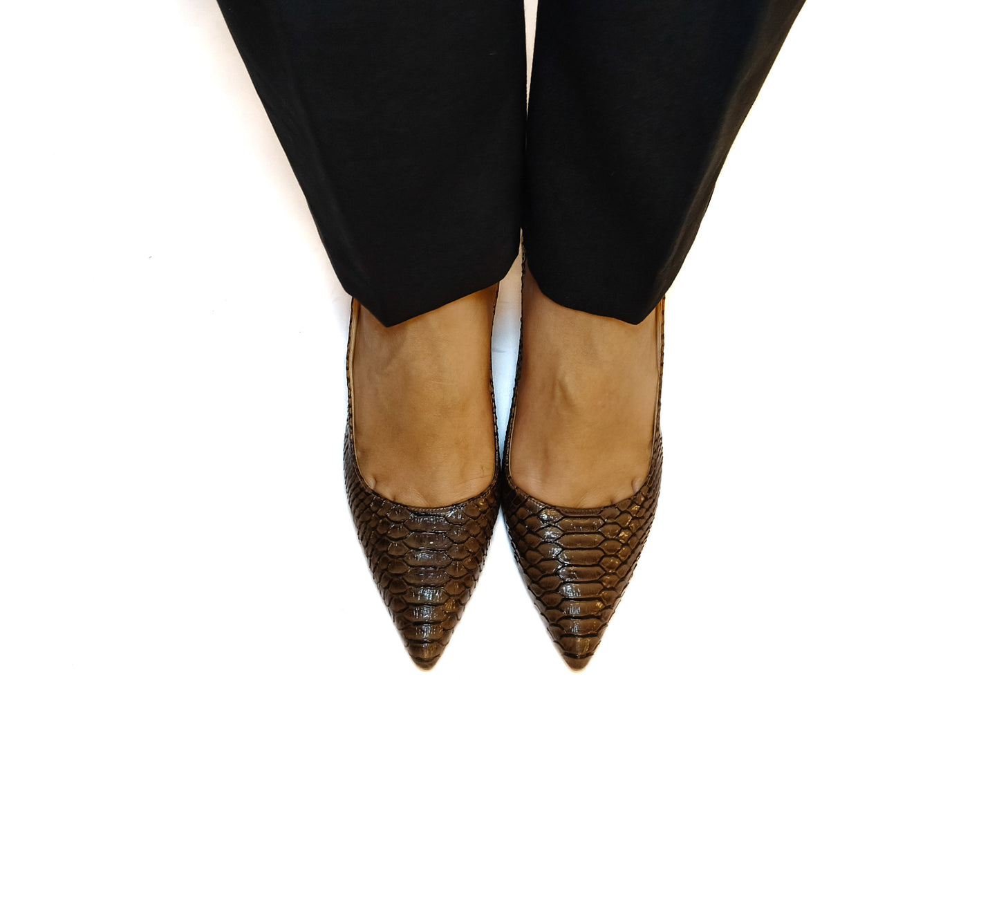 Brown Snake 7cm heels