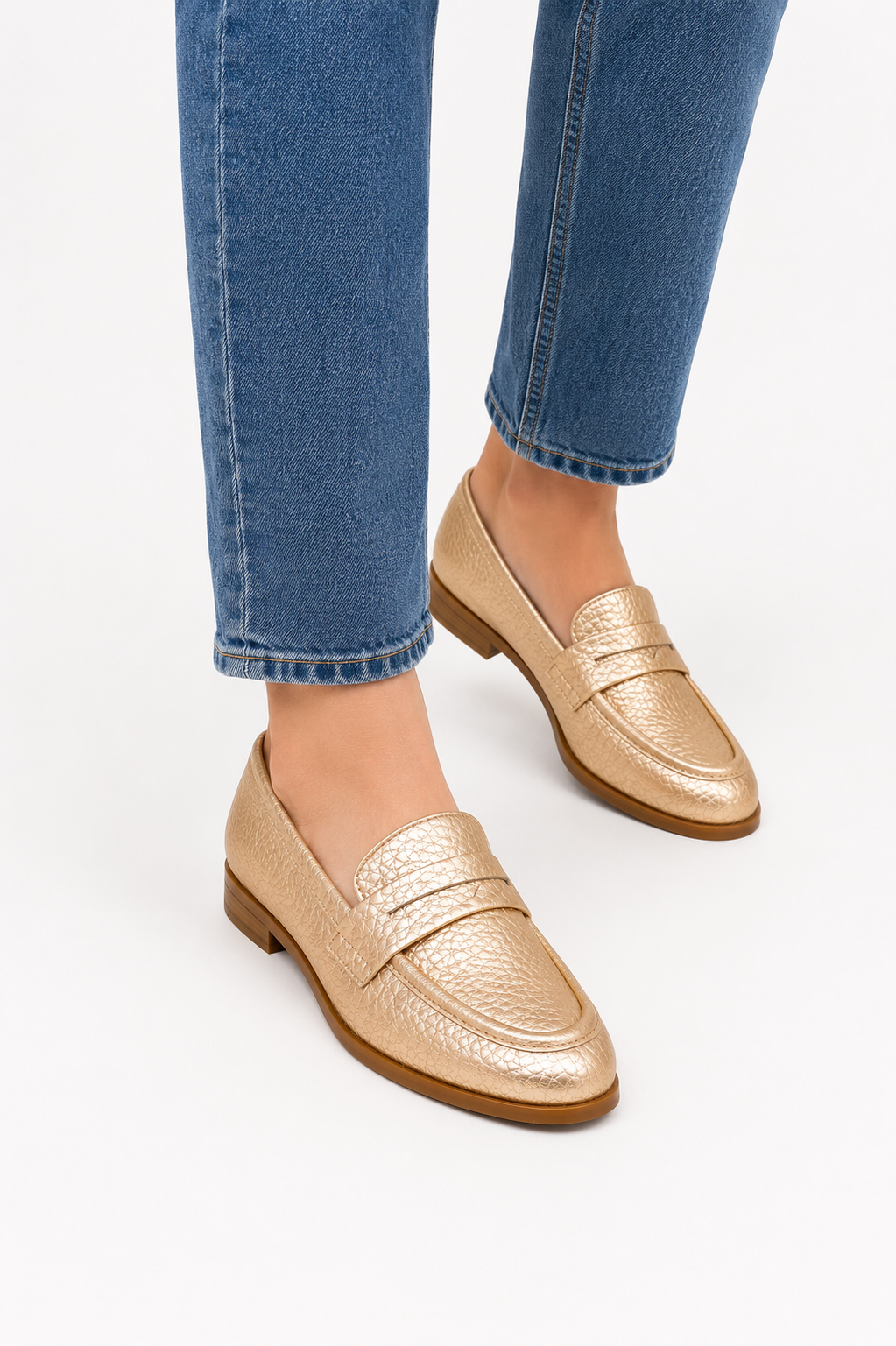 Classic Penny Loafer Flat - Gold