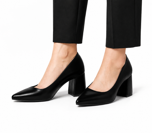 Black Executive heels - 7cm block heels