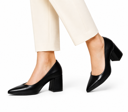 Black Executive heels - 7cm block heels