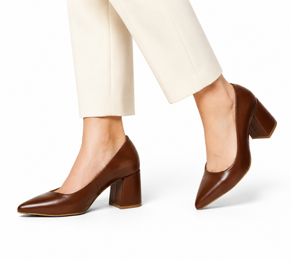 Brown Executive heels - 7cm block heels