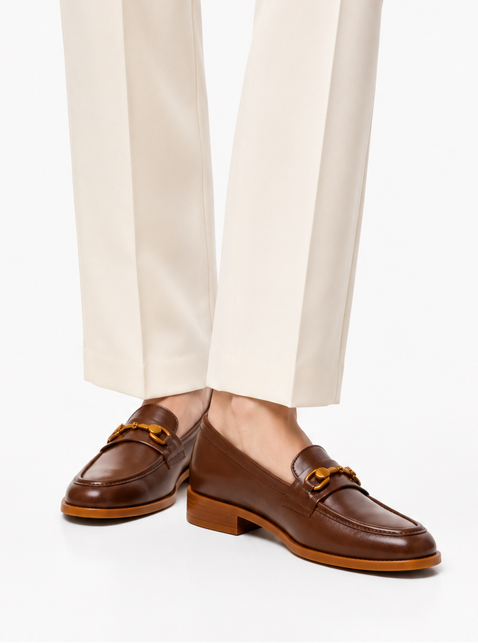 Horsebit Loafer Flat - Brown