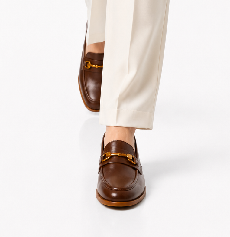 Horsebit Loafer Flat - Brown