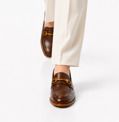 Horsebit Loafer Flat - Brown