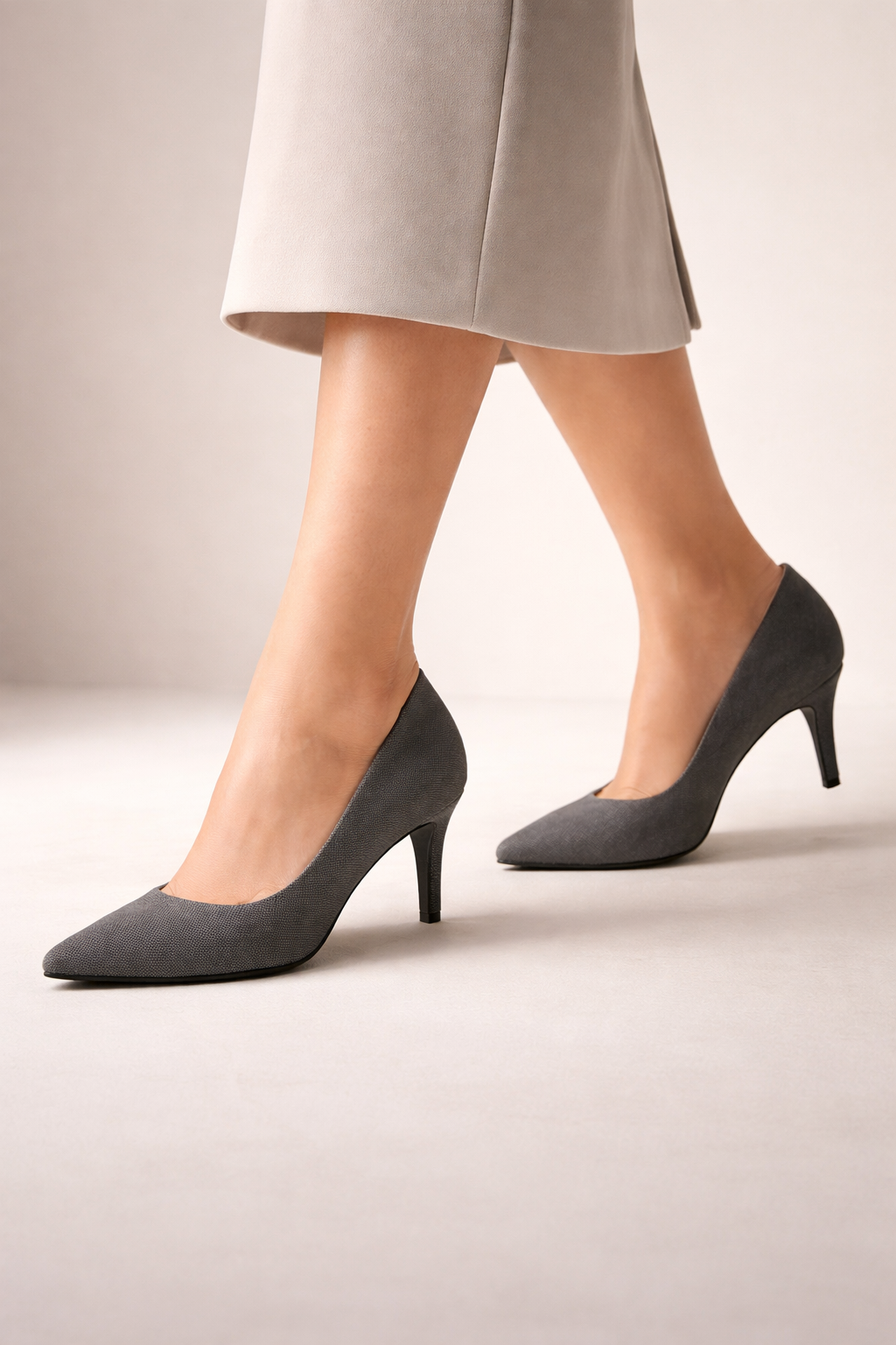 Grey Jeans Executive Heels -7cm