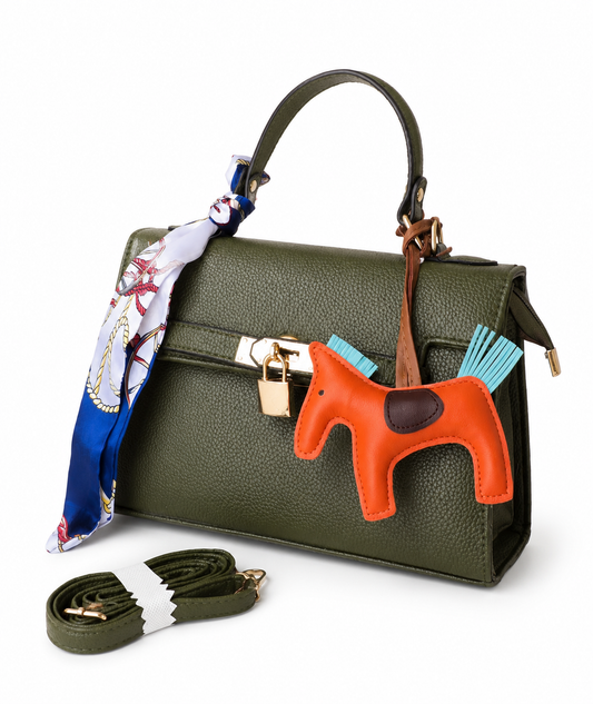 Lock Handbag - Olive Green