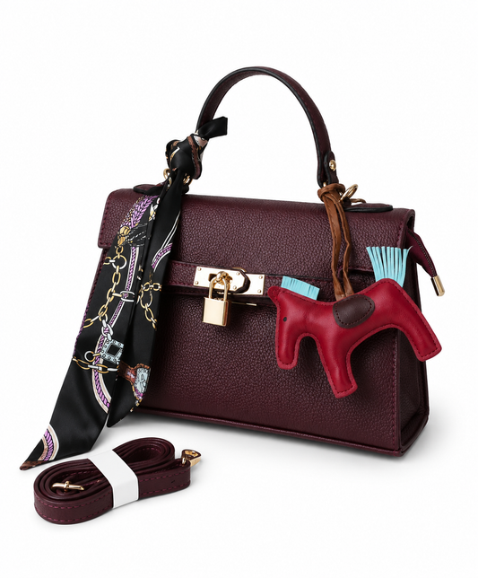 Lock Handbag - Burgundy