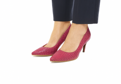 Fuchsia Croco heels -7cm