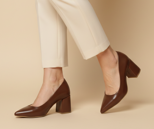 Brown Executive heels - 7cm block heels