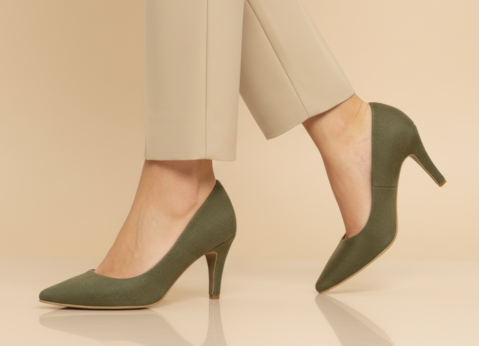 Olive Jeans Executive Heels -7cm