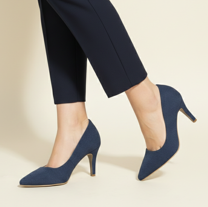 Navy Jeans Executive Heels -7cm