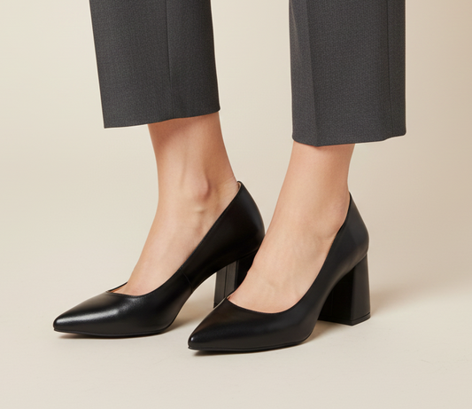 Black Executive heels - 7cm block heels