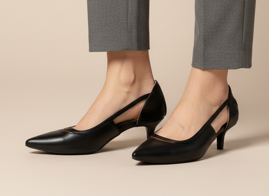 Black cut out 5cm heels