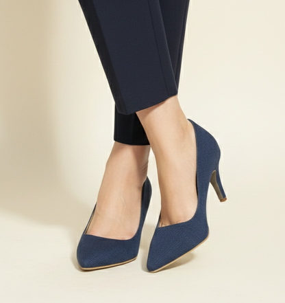 Navy Jeans Executive Heels -7cm