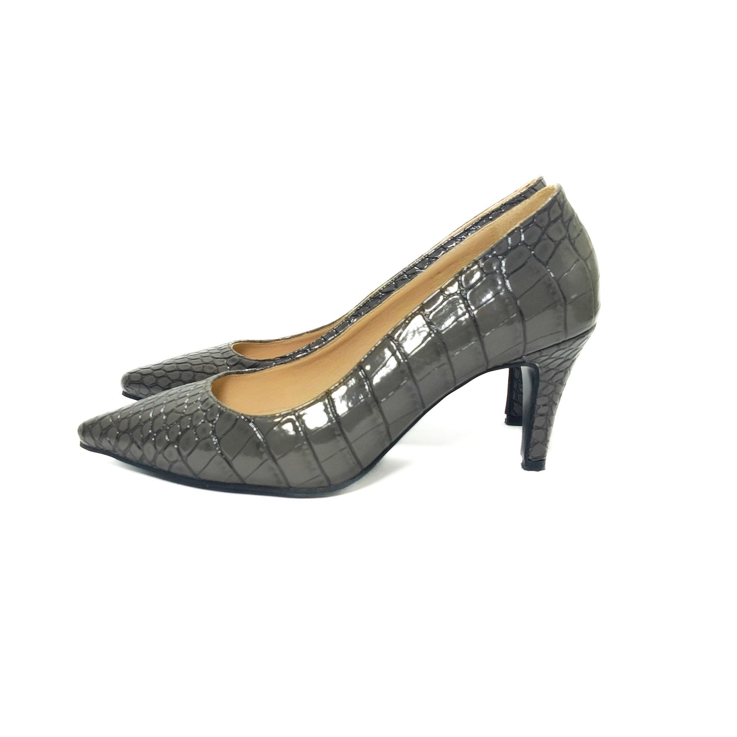 Grey Croco heels -7cm