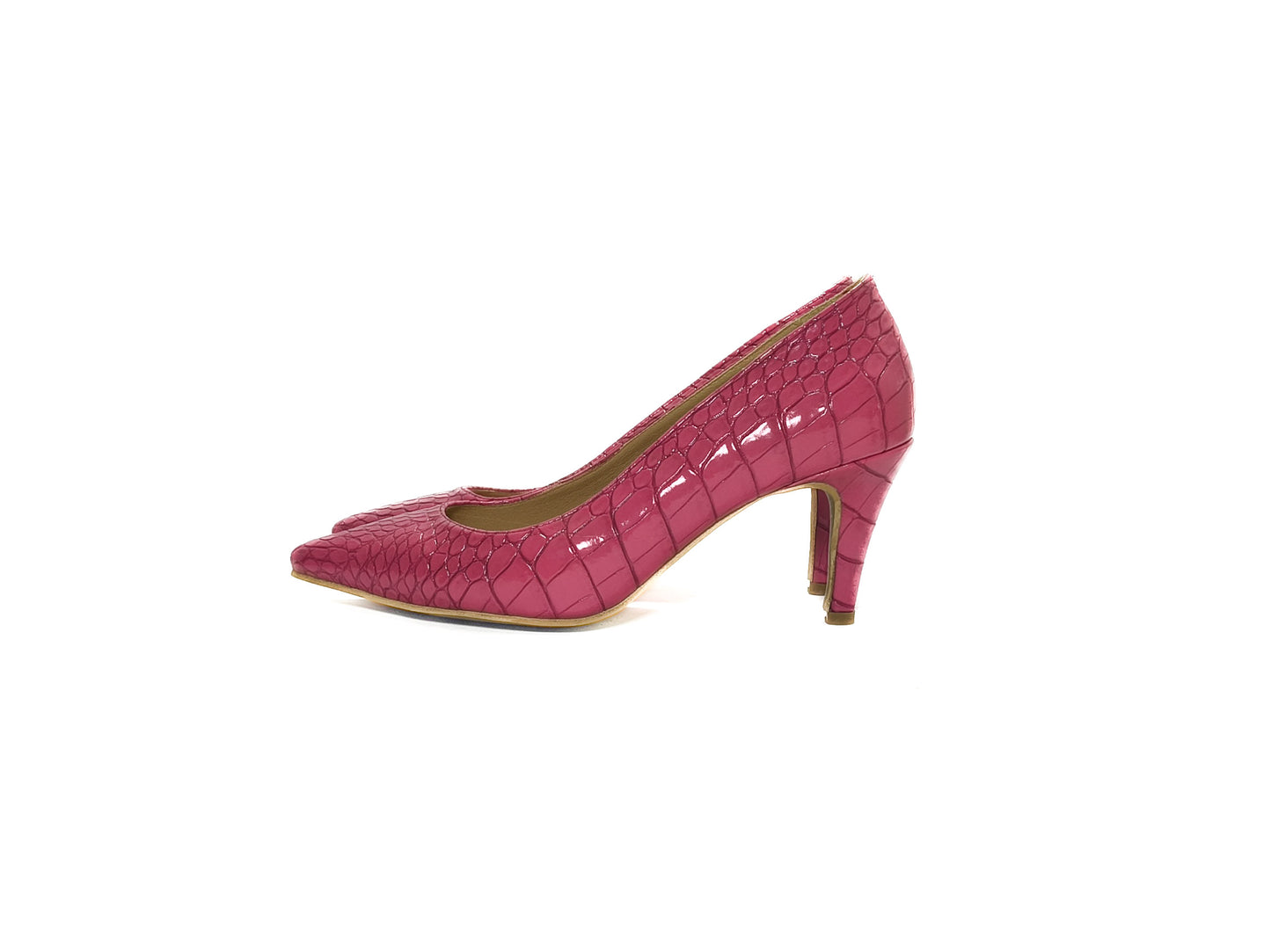 Fuchsia Croco heels -7cm