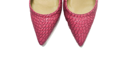 Fuchsia Croco heels -7cm