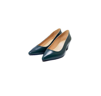 Olive green 5cm block heels