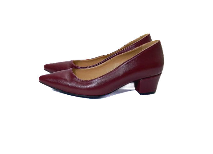 Burgundy 5cm block heels