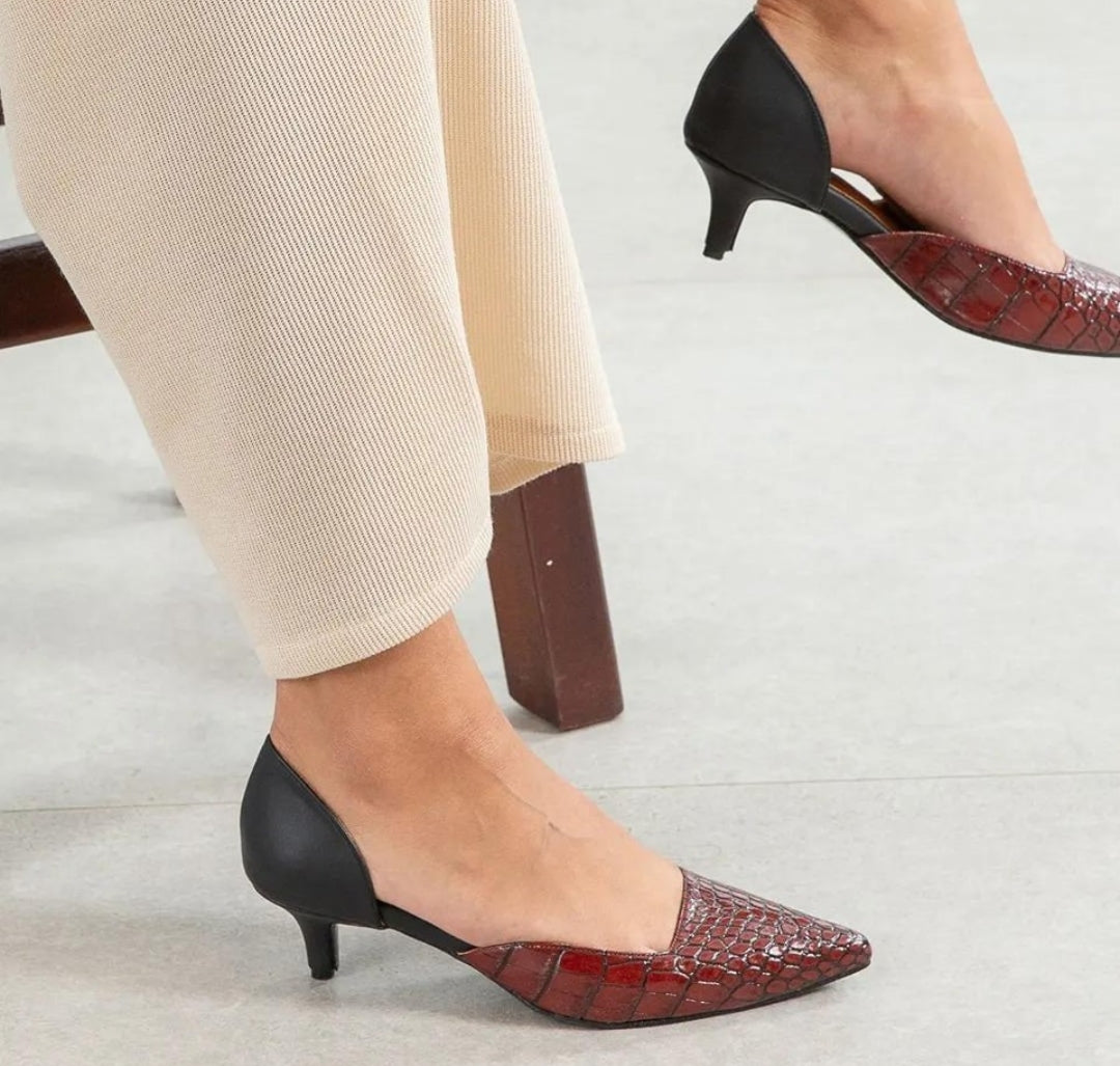 Burgundy & Black D'Orsay 5cm