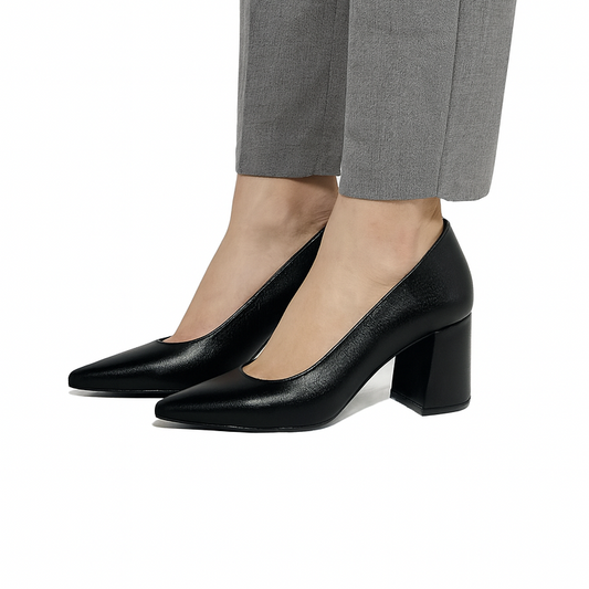 Black Executive heels - 7cm block heels