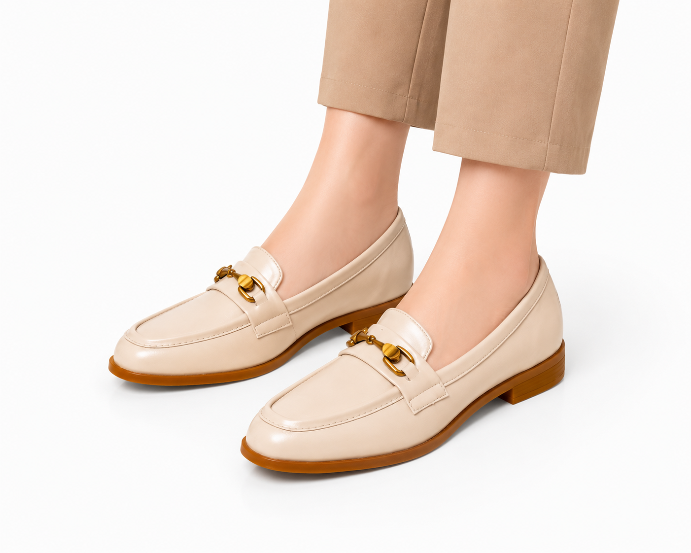 Horsebit Loafer Flat - Beige