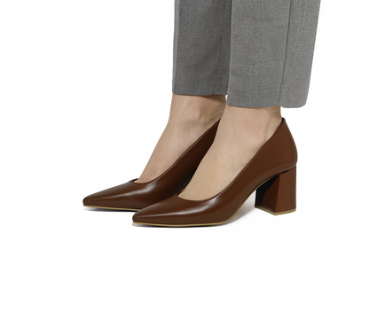 Brown Executive heels - 7cm block heels