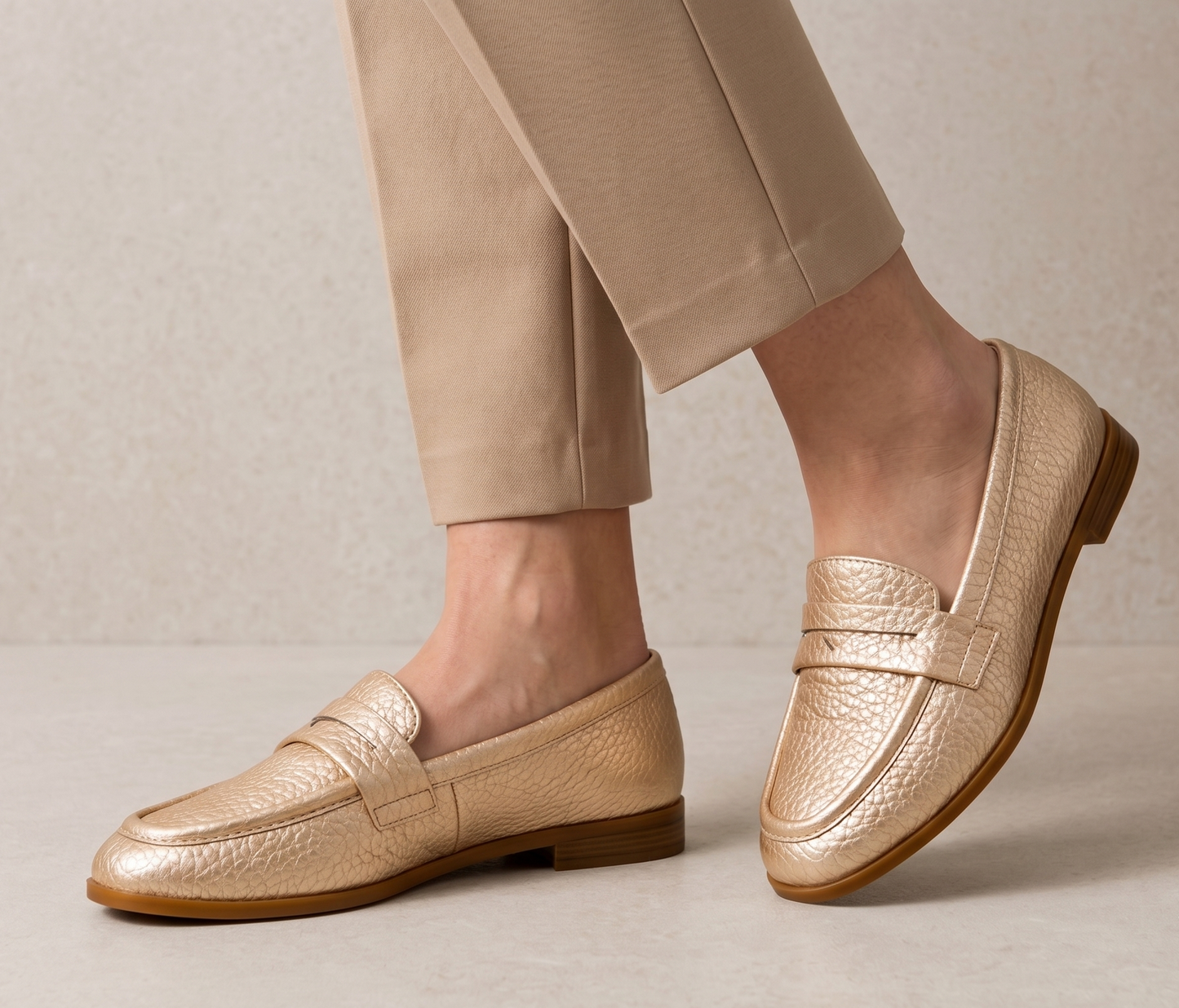 Classic Penny Loafer Flat - Gold