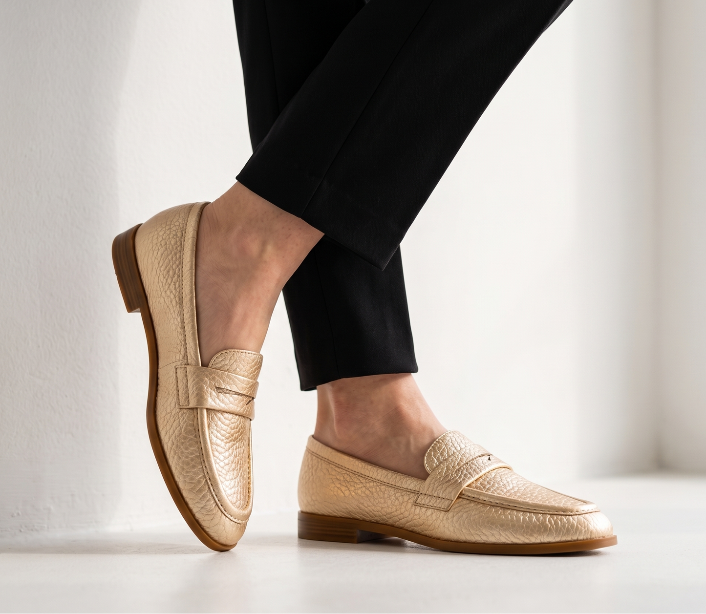 Classic Penny Loafer Flat - Gold