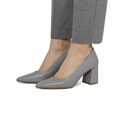 Grey Executive heels - 7cm block heels