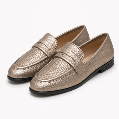 Classic Penny Loafer Flat - Smokey Silver