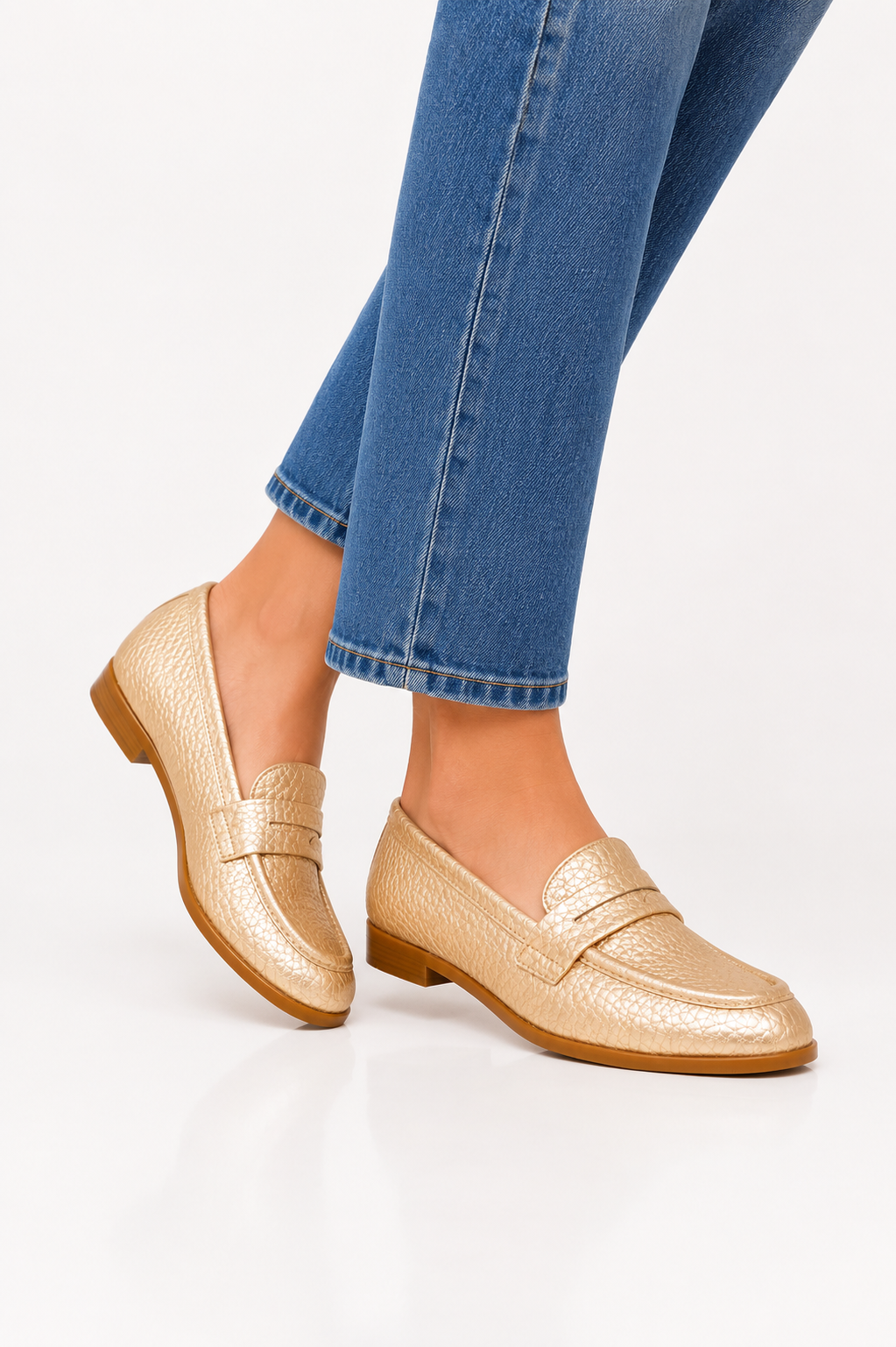 Classic Penny Loafer Flat - Gold