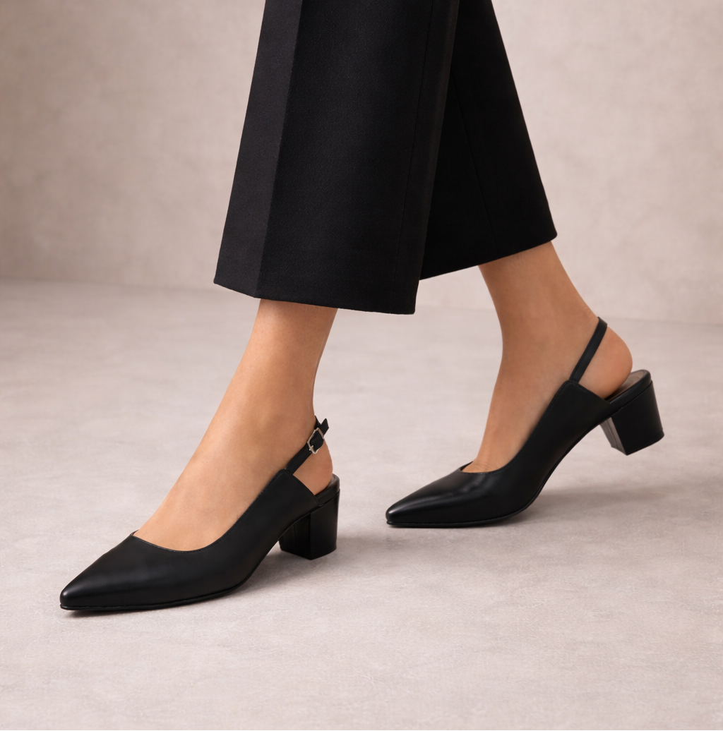 The Refined Slingback - Black