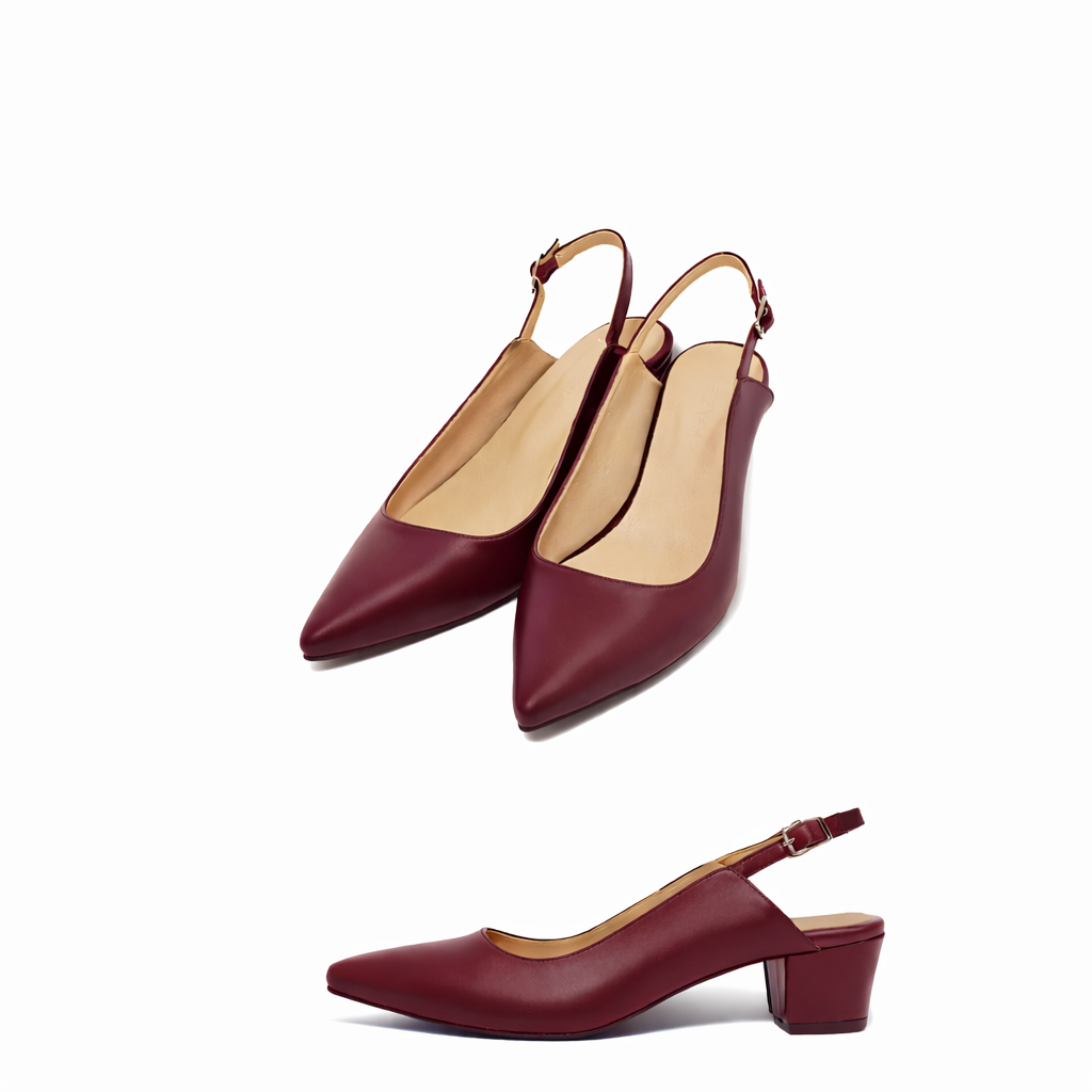 The Refined Slingback - Burgundy